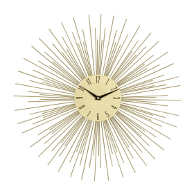 DecMode 19" Gold Metal Starburst Wall Clock