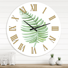 Designart 'Tropical Leaf Of Monstera Iii' Farmhouse Wall Clock(Size 36" x 36")