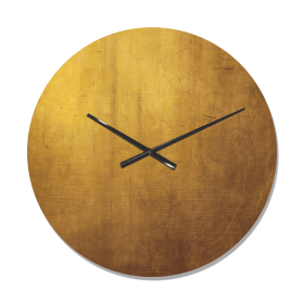 Designart 'Plain Gold Texture ' Modern Wood Wall Clock(Size 16" x 16")