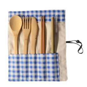 Portable Bamboo Tableware 6-Piece Set (Option: F)